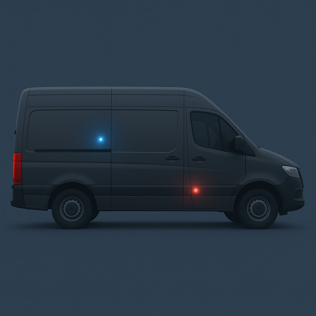 Van with dual tracker system
